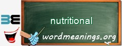 WordMeaning blackboard for nutritional